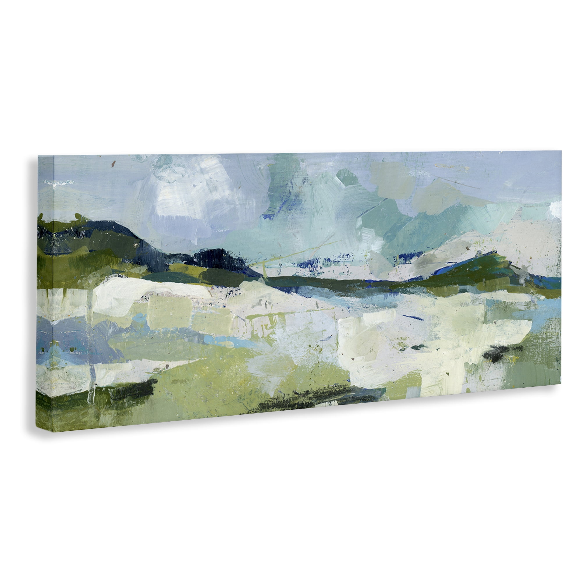 Stupell Industries Restless Landscape Impression Abstract Painting Wrapped Canvas Art Print Wall Art, 30 x 13