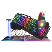Game Punk Codebreakers PC Gaming Bundle  Includes Keyboard, Mouse, Headset, LED XL Mouse Pad, Stand, RGB Light Strip  6-in-1 PC Gaming Accessory Bundle