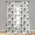 thumbnail image 5 of Ambesonne Dutch Curtains, Windmills and Tulips, Pair of 28"x95", Brown and White, 5 of 5