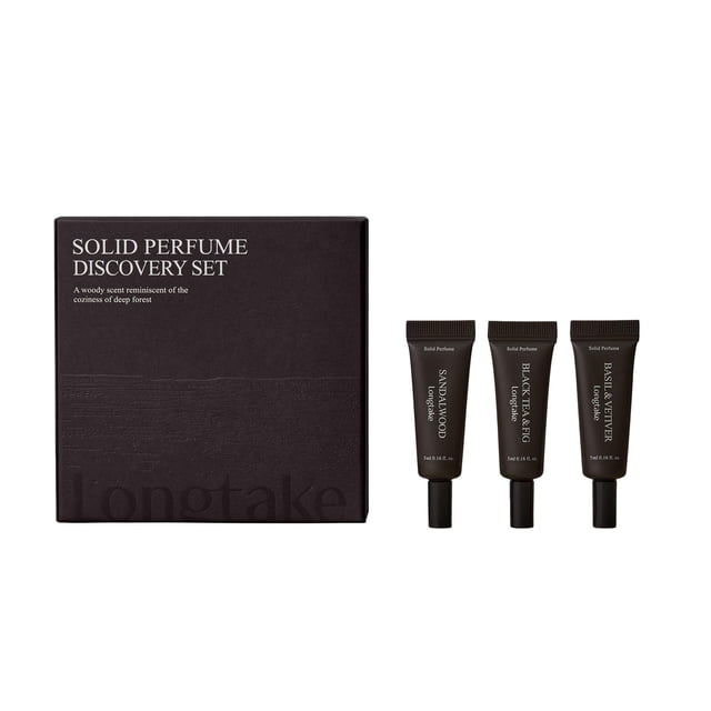LONGTAKE Kit de descubrimiento de perfumes sólidos: trío de fragancias de perfumes en gel de larga duración, perfecto para viajes, acabado similar a la cachemira, set de regalo de colonia de 0,16 fl.o