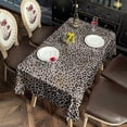 thumbnail image 2 of Black and Tan Leopard Print Rectangle Tablecloth 60"x102",Waterproof Polyester Rectangle Table Cloth, Wipeable Spillproof Polyester Tablecloth for Dining, Camping, Indoor and Outdoor, 2 of 6