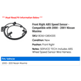 thumbnail image 2 of Front Right ABS Speed Sensor - Compatible with 2000 - 2001 Nissan Maxima, 2 of 2