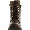 thumbnail image 3 of Women's Winkle Back Shaft Side Quilted Zipper Knee High Flat Riding boots shoes (Mngo-31-Brown- 9), 3 of 5
