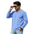 thumbnail image 4 of T Shirts for Man V Neck Long Sleeve Casual Basic Pullover Tee Soft Breathable Fabric V Neckline Regular Fit Tops, 4 of 7
