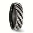 thumbnail image 4 of Titanium 6mm Black IP-plated Swirl Brushed & Polished Band, 4 of 11