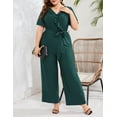 thumbnail image 2 of Yesfashion Wholesale Women's Plus Size Short Sleeve Ruffle High Waist Wide Leg Romper Formal Long Jumpsuit with Belt, 2 of 8