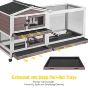 AIVITUVIN Rabbit Cage,Indoor Rabbit Hutch with Matel Frame and Pull Out Tray,Bunny Hutch Chicken Coop with Run