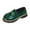 Green, variant on Xfvqtps Womens Leather Loafers Chunky Sole Slip on Shoes Glossy Round Toe Low Heel Casual Footwear Green