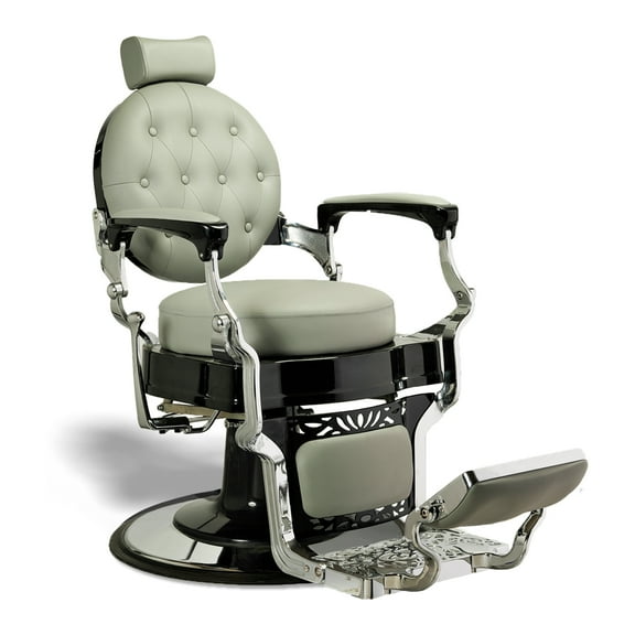 WILSON Vintage Barber Chair, Reclining Heavy Duty Barber Chair, Grey