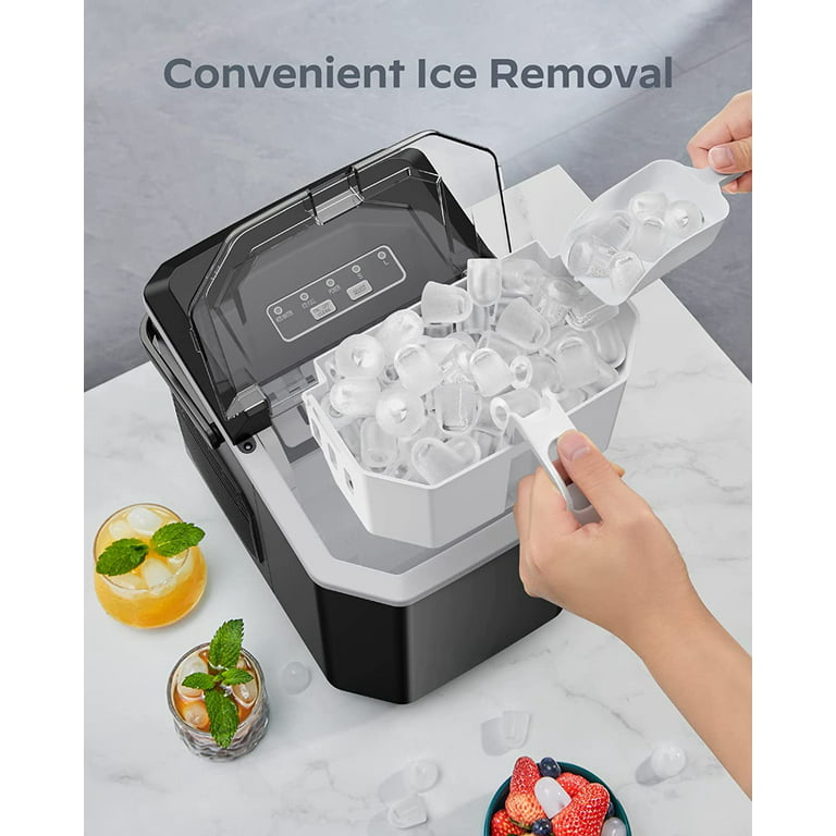 LHRIVER Nugget Ice Maker Countertop, 33lbs/24H with Self-Cleaning Function, Portable  Sonic Ice Machine for Home/Office/Party-Black 