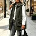 thumbnail image 7 of Staron Women's Sleeveless Vests for Women Casual Basic Collared Button Down Loose Fit Fall Winter Coat Jacket Vest, Army Green L, 7 of 7
