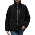 thumbnail image 3 of DYTTDG Women’s Fleece Zip-Up Jacket, Stand Collar Long Sleeve Sherpa Jacket with Chest Zipper Pocket & Front Patch Pockets, Casual Outerwear for Fall and Winter, 3 of 8