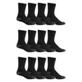 thumbnail image 2 of Fruit of the Loom Dual Defense Crew Socks for Men, Black, Sizes 6-12 (12-Pack), 2 of 5
