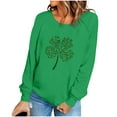 thumbnail image 4 of SELONE Sequin St Patricks Day Tops for Women Long Sleeve Crewneck Sweatshirt Patterned Pullover Raglan Clothes Blue 3XL, 4 of 5
