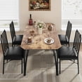 thumbnail image 1 of 5-piece contemporary dining set: space-saving 4-person dinette con cushioned asientos, ideal para para dining rooms, small spaces, y apartments, vintage style, 1 of 5