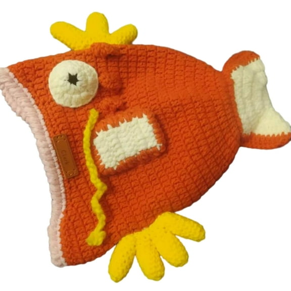Aellinatey Cute Y2K Style Lucky Goldfish Shape Knitted Hat Slouchy Beanies for Women