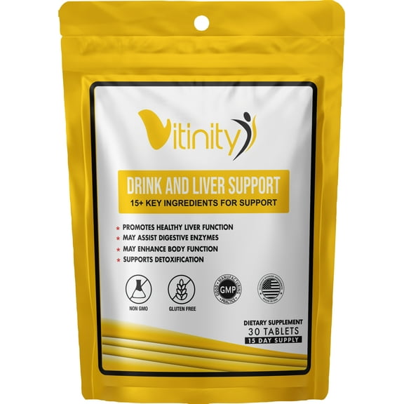 Drink Support Supplement - Craving Support, Liver Health, Reduce Intake Formula - Kudzu, Milk Thistle, Holy Basil, NAC for All Natural Detoxify, Gradual Reduction, and Stopping - 15 Days