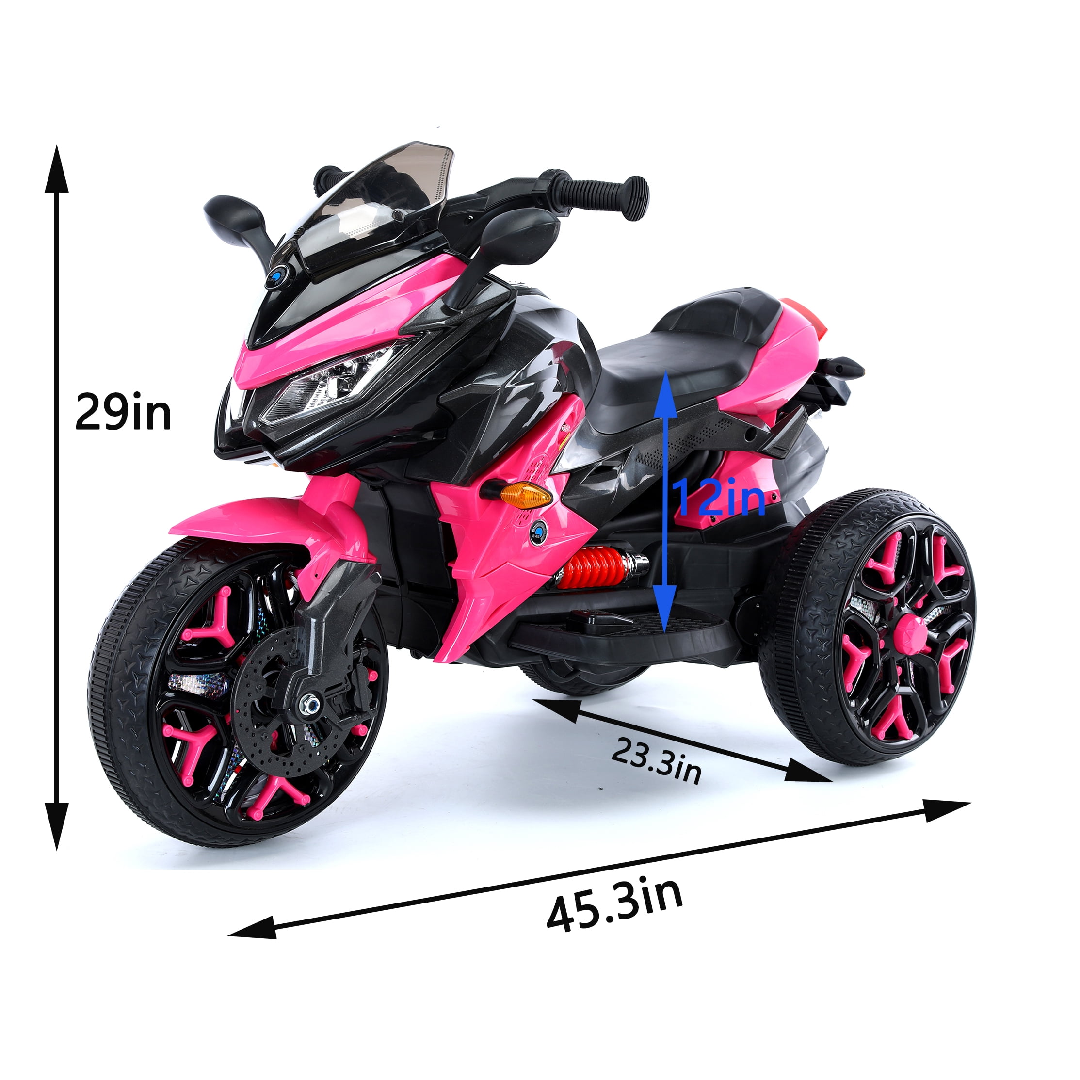 TAMCO 12V Electric Motorcycle Ride-On, Pink, for Kids 3-6 Years, Plays Music