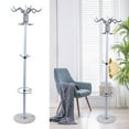 thumbnail image 5 of Miumaeov 67" Metal Clothing Racks with 16 Hooks Hat Jacket Stand Free Standing with Marble Base for Bedroom Office Living Room White, 5 of 14