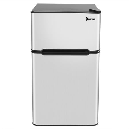 Mini Fridge, Low Noise Single Door Dorm Refrigerator with Freezer, 2 Door Beverage Refrigerator for Kitchens, Small Apartments, Mini Bars, Offices, Tiny Homes, Cabins and RVs, (Best Bar Fridge With Freezer)
