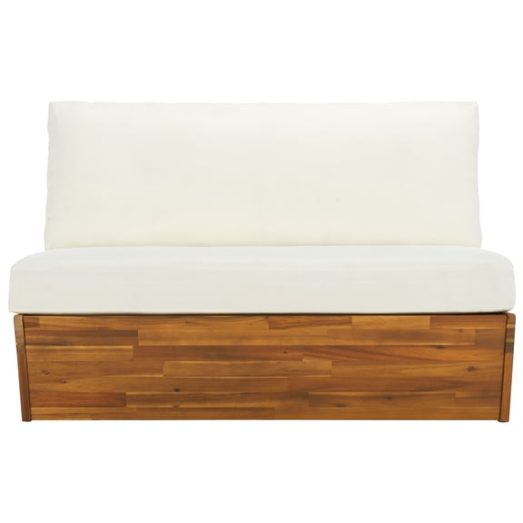 Safavieh Lynn Wood Outdoor Sofa, Natural/Beige