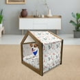 thumbnail image 3 of Flamingo Pet House, Heron and Flamingo Birds with Watercolor Design Wildlife Nature, Outdoor & Indoor Portable Dog Kennel with Pillow and Cover, 5 Sizes, Grey Vermilion White, by Ambesonne, 3 of 5