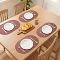 thumbnail image 3 of Oval Placemats Set of 4 Vinyl Placemats for Kitchen Dining Washable Heat Resistant Table Placemats Wipeable Table Mat Brownish 17.7x11.8inch, 3 of 6