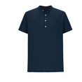 thumbnail image 3 of JUNWELL Men‘s Henley Shirt Solid Color Button Sport Shirt Round Neck Short Sleeve Tops with Pocket, 3 of 5