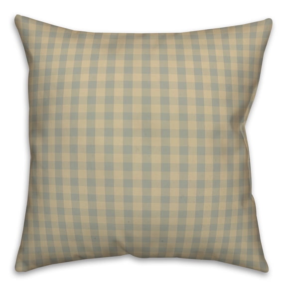 Creative Products Tan Plaid 18 x 18 Spun Poly Pillow