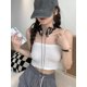 thumbnail image 1 of Camisola fruncida de verano para mujer de VISgogo, blusas cortas de chifón informales sin mangas de Color sólido para ropa de calle de playa, ropa para discoteca VISgogo  moda, 1 of 2