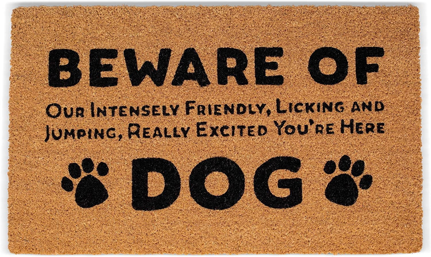 Beware of Dog Coir Doormat Funny Door Mat Standard Mat Natural