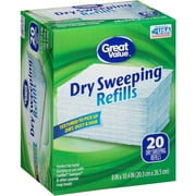 Great Value Dry Sweeping Refills, 20 Count
