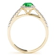 thumbnail image 2 of Mauli Jewels Engagement Rings for Women 0.80 Carat Emerald And Diamond Bridal Set 4-prong 10K Yellow Gold, 2 of 5