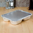 thumbnail image 4 of Nicole Fantini's Disposable Aluminum 8 1/2" x 6 3/8" Three Compartment oblong Foil Tray with Aluminum Lid | Best Take-out Container: 40 Sets, 4 of 5