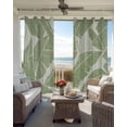 thumbnail image 4 of Green Palm Leaf Blackout Curtains 63 Inches Long for Bedroom, Tropical Botanical Summer Thermal Insulated Room Darkening Black Out Window Curtain Panels Grommet Drapes for Living Room, 4 of 8