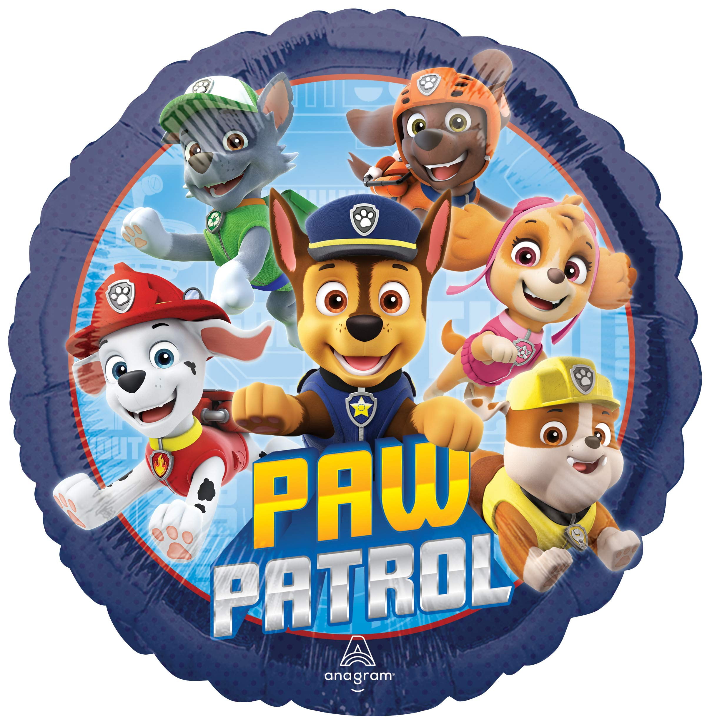 Paw Patrol Pups Chase 4th Birthday Bouquet Balloons, 13 Piece