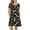 Plum Blossom Black, variant on ANYJOIN Women's Summer Casual T Shirt Dresses Short Sleeve Swing Dress Pockets L