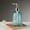 Blue, variant on Horizontal Stripe Glass Soap Dispenser,Press-Type Liquid Bottle for Hand Soap and Shampoo,Refillable 350ml Container with Elegant Texture and Multiple Color Options for Bathroom or Kitchen