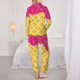 thumbnail image 6 of Goofa Red Ice Cream Printed Women’s 2 Piece Pajama Set Super,Pajamas Women's Long Sleeve Sleepwear Soft Button Down Loungewear Pjs Lounge Set Nightwear-, 6 of 9