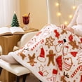 thumbnail image 5 of AMARHH Reversible Christmas Plush Throw Blanket, Soft Sherpa Fleece Holiday Print Fleece Blanket, Cozy Couch Bedroom Winter Holiday Decor, 5 of 6