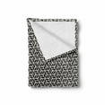 thumbnail image 2 of Lattice Soft Flannel Fleece Throw Blanket, Simplistic Striped Leaf Motifs in Vertical and Diagonal Directions, Cozy Plush for Indoor and Outdoor Use, 50" x 60", Charcoal Grey Eggshell, by Ambesonne, 2 of 6