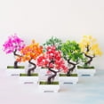 thumbnail image 2 of Farfi Faux Bonsai Realistic Eye-catching Bright-colored Beautiful Potted Artificial Flower Household Supplies (White), 2 of 13