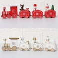 thumbnail image 2 of Christmas Wooden Train Set Five-Section Mini Train Set Christmas Party Tabletop Decoration Snowman Train Ornament Toys Under Xmas Tree Decors Party Favor Home Kindergarden Decor, 2 of 4