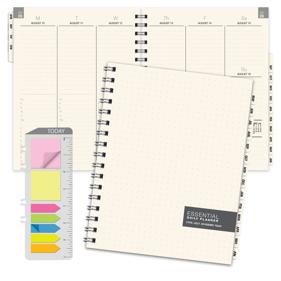 2026-2027 Excello Brands 7" x 9" Academic Year Essential Planner, Weekly/Monthly, 14 Month, Clear