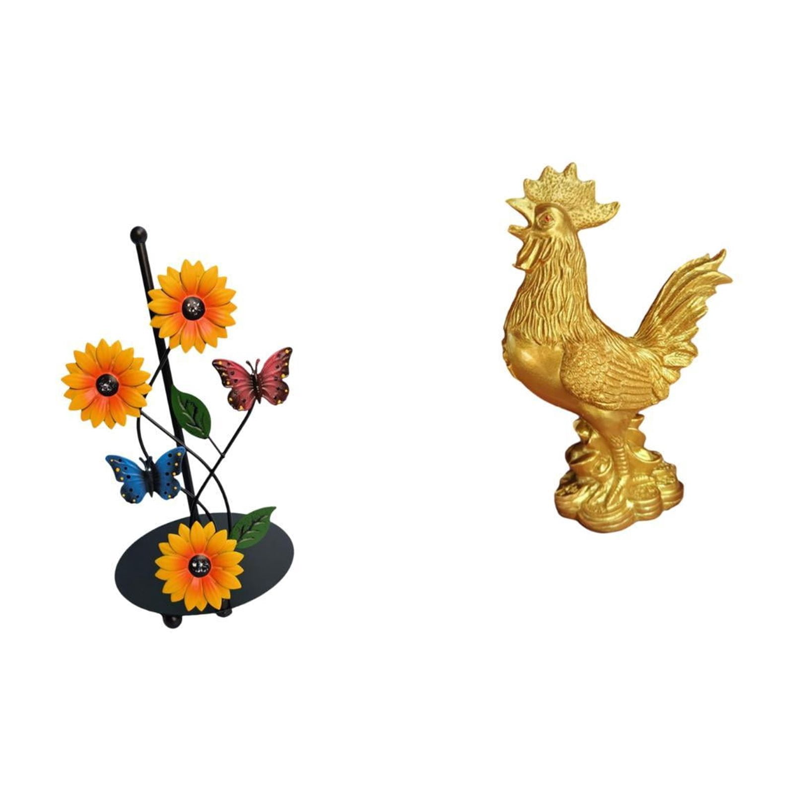 Fiocias Chicken Paper Towel Holder Dispenser Non Slip Vertical Tissue Holder Rack Feng Shui Decor Home Decorations Statue Cock Sculpture for Birthday