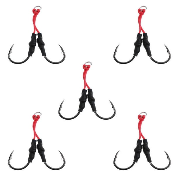 5 piece saltwater ging double auxiliary hook 5/0 # Offshore deep sea  fishing 