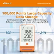 Elitech GSP-6 Bluetooth Data Logger Temperature Humidity with Shadow Data 100000 Points Data Storage Export, Pharmacy Vaccine DDL Calibration Certificate, MAX MIN AVR MKT GSP-6 with dual probe TE/THE