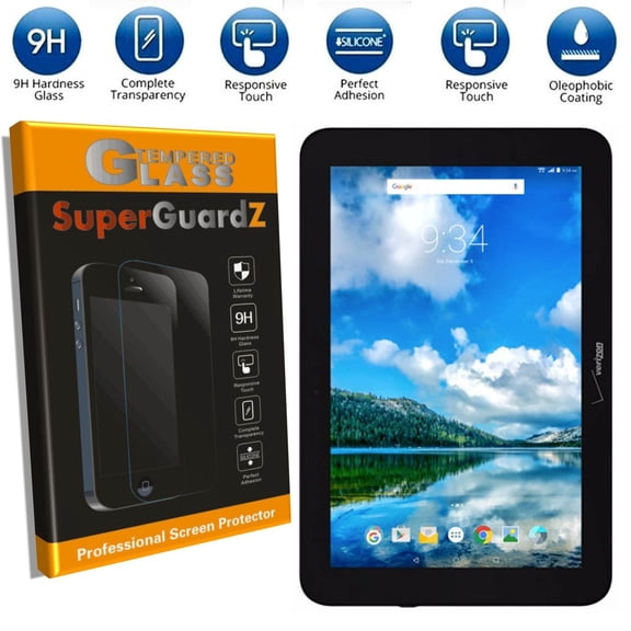 [2-Pack] For Verizon Ellipsis 10 - SuperGuardZ Tempered Glass Screen Protector, 9H, Anti-Scratch, Anti-Bubble, Anti-Fingerprint