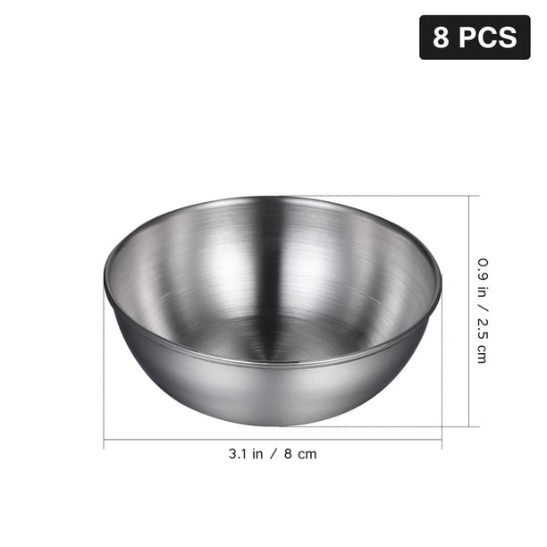 GOOHOCHY BESTONZON - Juego de 8 platos de acero inoxidable para salsas, cuencos para mojar alimentos, plato redondo para condimentos, platillos para aperitivos