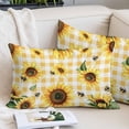 thumbnail image 2 of Yellow Sunflower Lumar Pillow Covers,Vintage Country Bee Plaid Ginger Check Breathable Throw Pillow Cases with Invisible Zipper,Decorative Pillowcase Pillows Protectors for Sofa Bed Chair 16"x24", 2 of 9